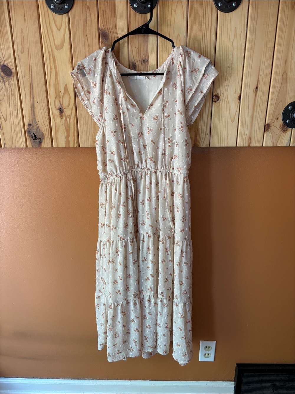 Altar'd State Cream Dress with Dusty Rose Floral Print